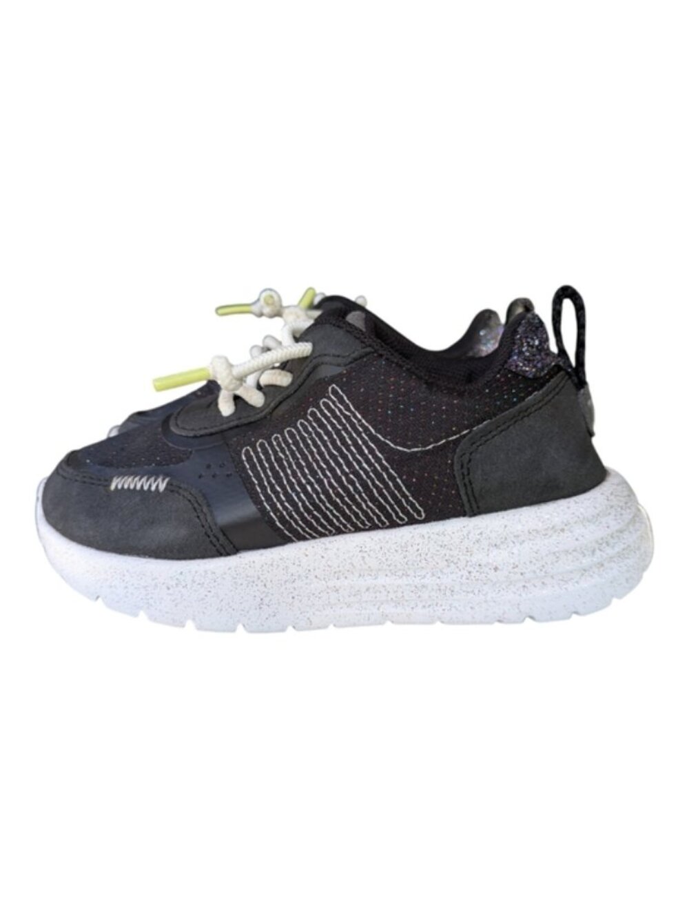 Hey Dude Sirocco Alta Glitter Shine Toddler Girls Size C8 Black Sneakers